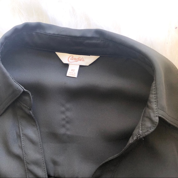 NWOT Candie’s Button Down Blouse. Size:Medium - Picture 7 of 8